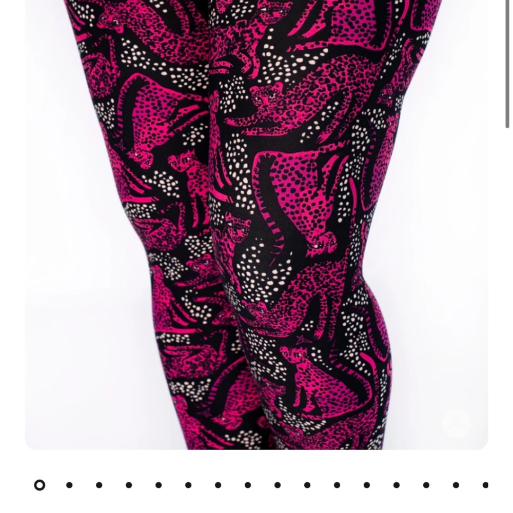 NWT-Sweet legs -Pink and Black leopard Leggings
